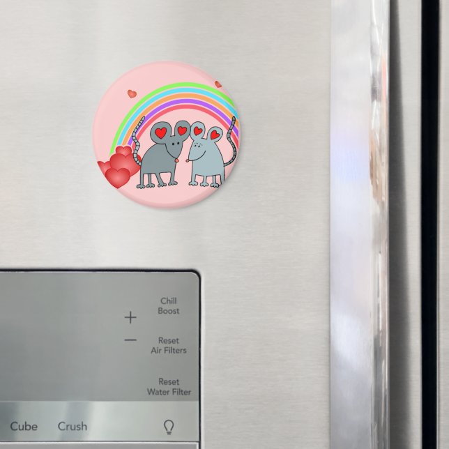 Aimant Les souris en amour Valentines (In situ (réfrigérateur))