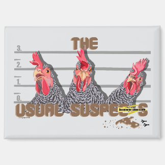 Aimant Les suspects habituels de POULET—Poules rocheuses 