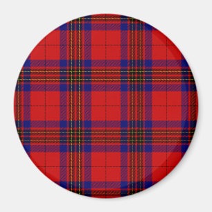 Aimant Leslie tartan rouge bleu violet plaid