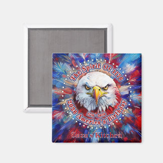 Aimant L'esprit de 1776, 2026 l'aigle rouge de feu d'Amér