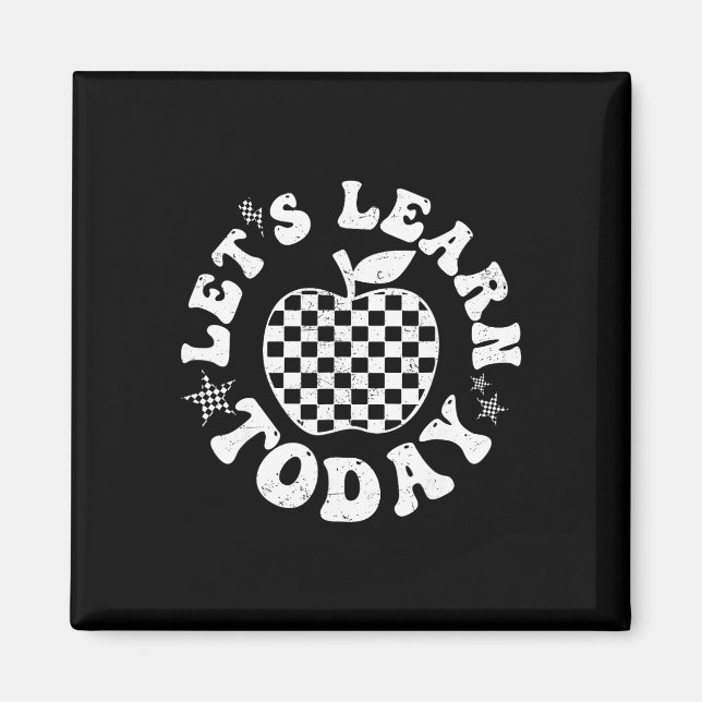 Aimant Let's Learn Today Checkered Apple Ck To School Tea (Devant)