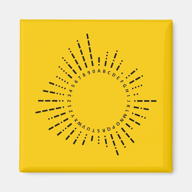 Aimant Letters & Numbers in Morse Code – Chart Yellow (Devant)