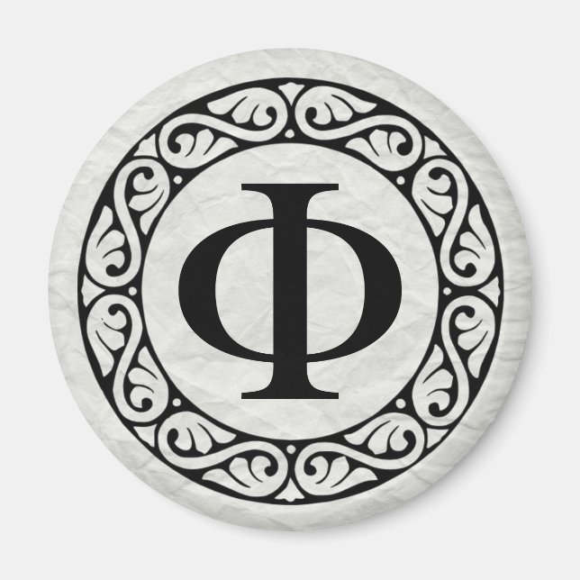 Aimant LETTRE AlphabET GRECQUE PHI (Devant)