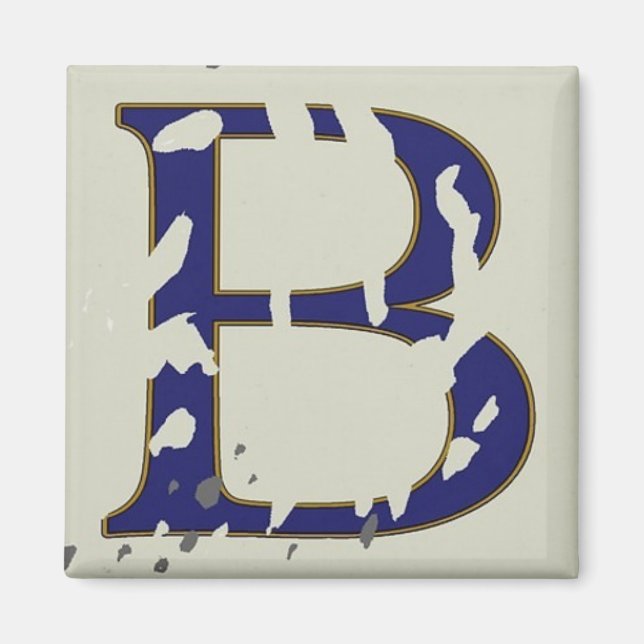 Aimant Lettre bleue de la rue New Orleans Carrelage "B" (Devant)