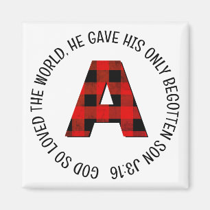 Aimant Lettre Buffalo Plaid A Monogram