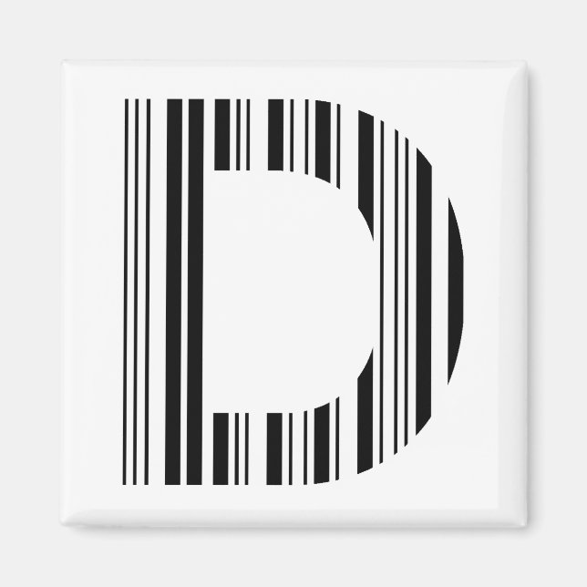 Aimant LETTRE D CODE BARRE Premier Motif de code à barres (Devant)