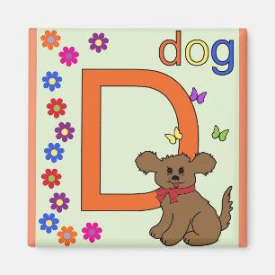 Aimant "Lettre D" pour l'aimant des chiens pour enfants