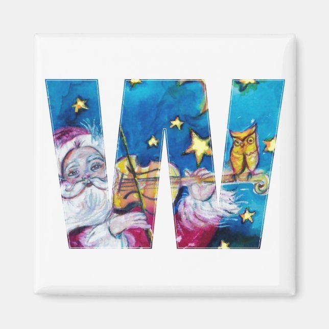 AIMANT LETTRE DE NOËL / MONOGRAMME PÈRE NOËL INSPIRÉ (Devant)