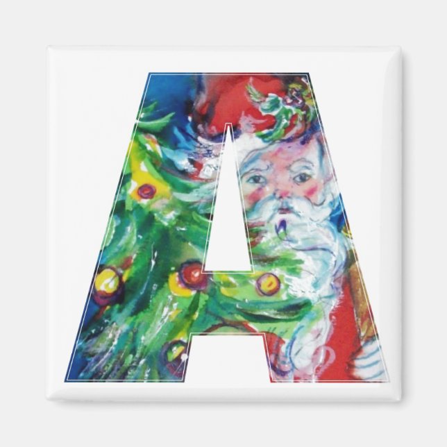 AIMANT LETTRE DE NOËL / PÈRE NOËL AVEC ARBRE DE NOËL (Devant)