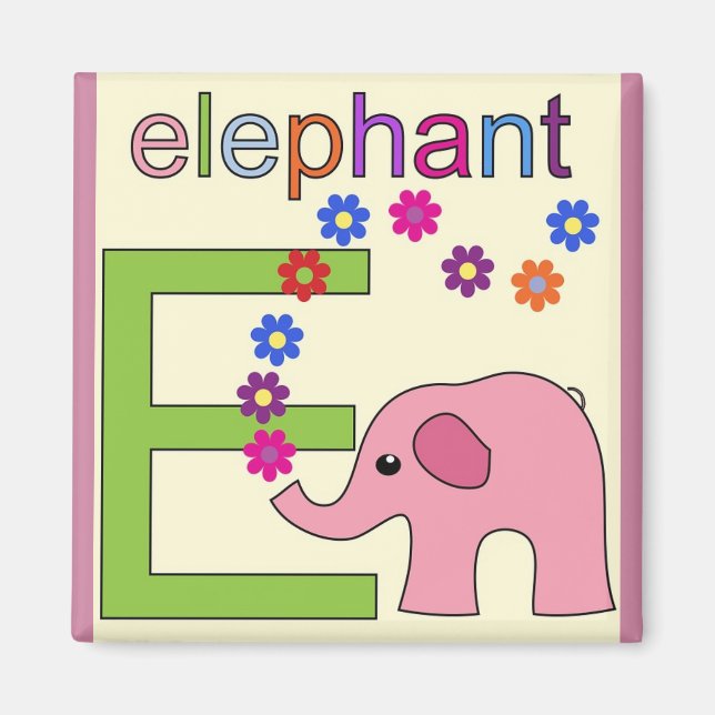Aimant "Lettre E" si pour l'aimant éléphant (Devant)