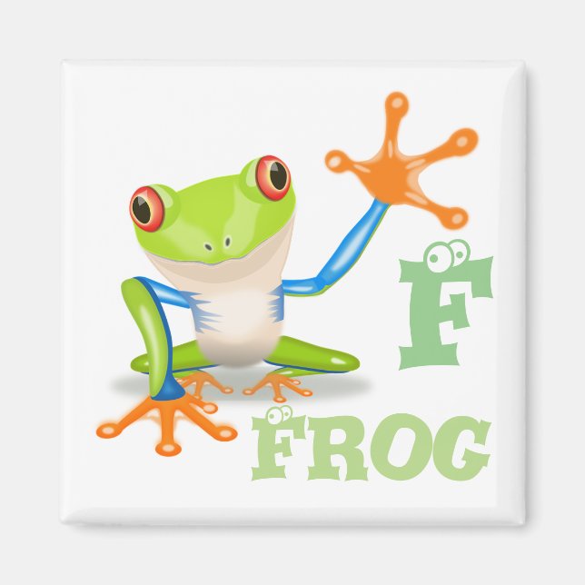 Aimant Lettre F pour l'aimant des enfants de grenouilles (Devant)