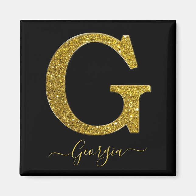 Aimant Lettre G Parties scintillant or (Devant)