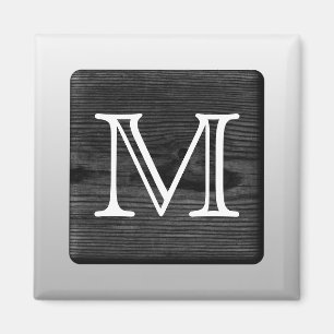 Aimant Lettre imprimée de motif et de coutume. Noir et