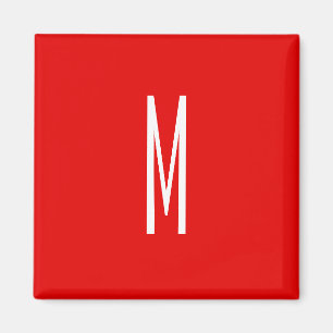 Aimant Lettre initiale Monogramme Style moderne Rouge Bla
