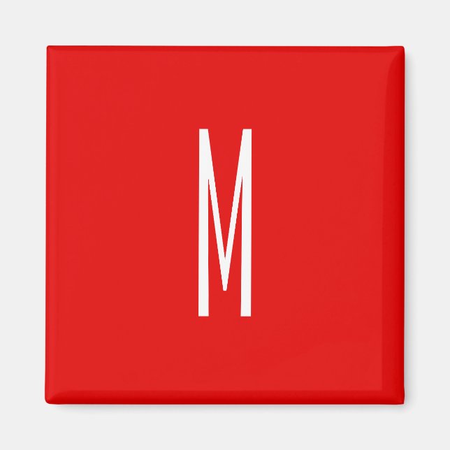 Aimant Lettre initiale Monogramme Style moderne Rouge Bla (Devant)