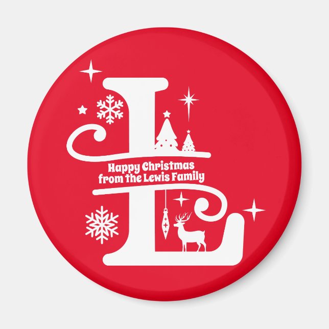 Aimant Lettre L Monogramme Nom de famille initial Salutat (Devant)