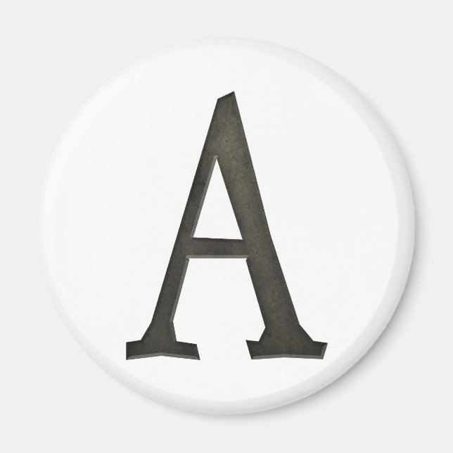 AIMANT LETTRE MONOGRAPHIQUE BÉTON A (Devant)
