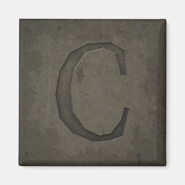 AIMANT LETTRE MONOGRAPHIQUE BÉTON C (Devant)