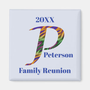 Aimant Lettre vivive P Monogramme de la Réunion familiale
