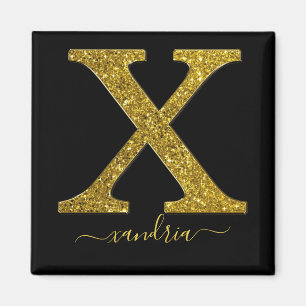 Aimant Lettre X Parties scintillant d'or