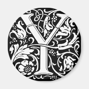 Aimant Lettre Y Monogramme médiéval Art Nouveau