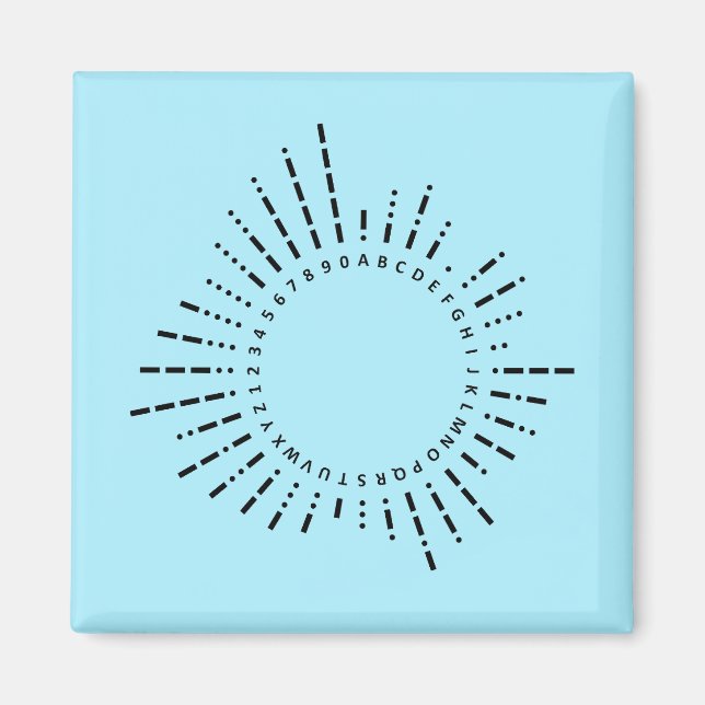 Aimant Lettres et chiffres en code Morse (Devant)