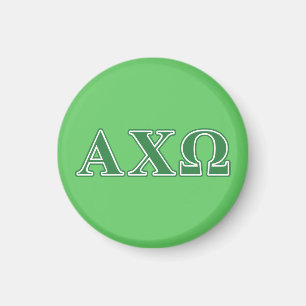 Aimant Lettres vertes d'Alphi Chi Omega