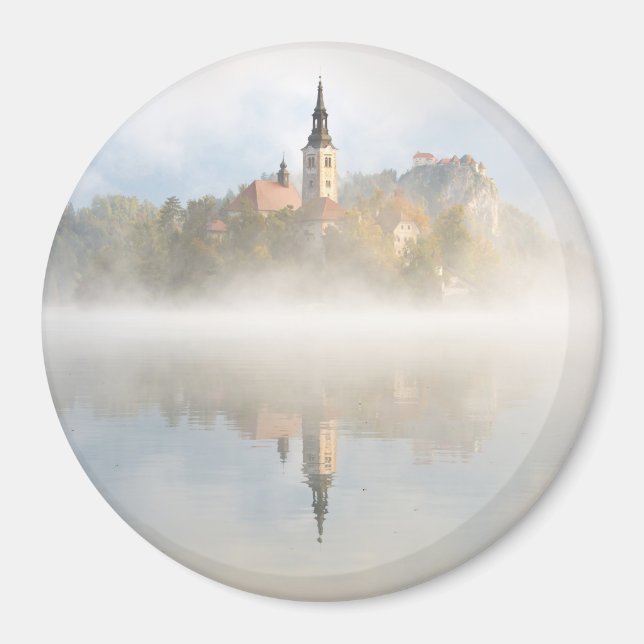 Aimant Levée de soleil de Foggy au lac Bled (Devant)