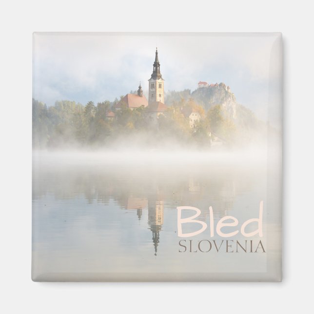 Aimant Levée de soleil de Foggy au lac Bled (Devant)
