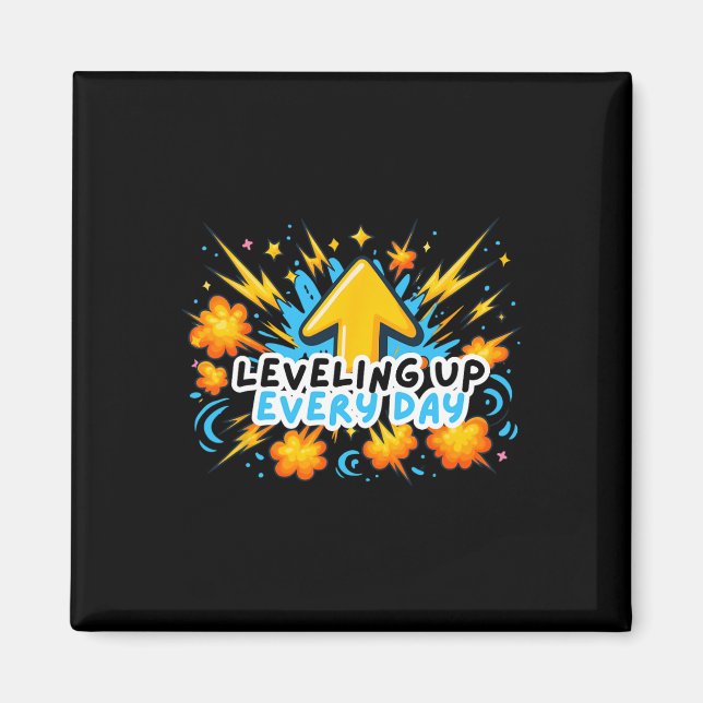 Aimant Levelup Chaque Jour Ck To School Shirt Gamer Boy (Devant)