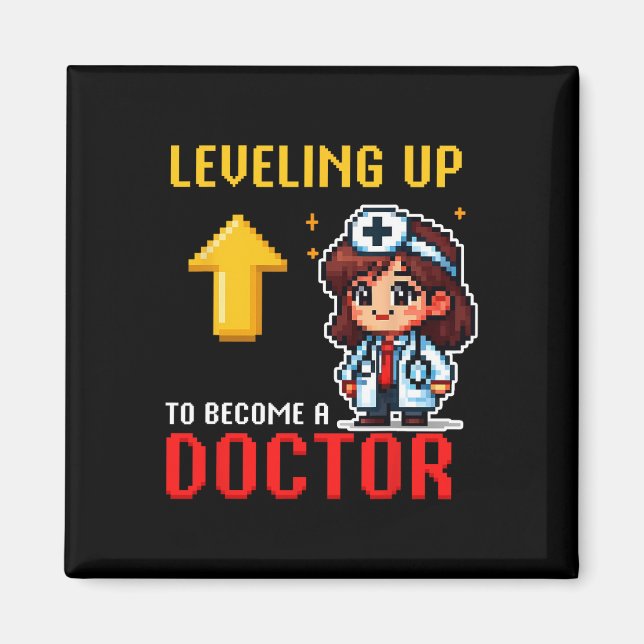 Aimant Levelup Doctor Ck To School Funny Gamer Girls (Devant)