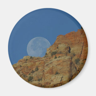 Aimant Lever de la lune au-dessus des falaises dans Zion