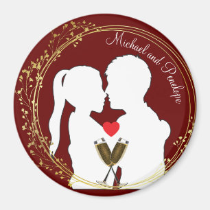 Aimant Levez un toast à l'élégance du couple heureux