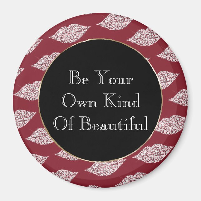 Aimant Lèvres Diamond Blanc Rouge (Devant)