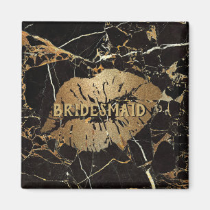 Aimant Lèvres en marbre noir de Bridesmaid personnalisées