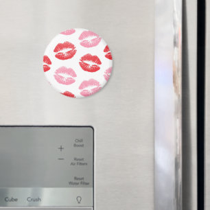 Aimant Lèvres rouges et roses, Motif des lèvres, bâton à