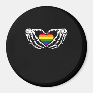 Aimant Lgbt Pride Squelette Halloween Goth Heart Classic
