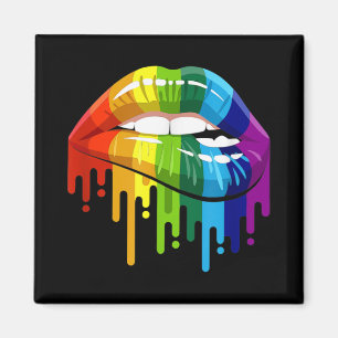 Aimant LGBT Rainbow Lip Gay pride