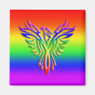 Aimant LGBT Rainbow Pride Phoenix Rising