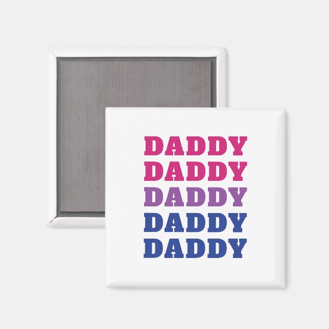 Aimant LGBTQ Daddy Bisexual Pride Papa Fête des pères (Recto/Verso)