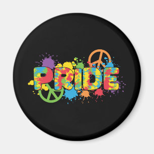 Aimant LGBTQ - Fierté - Arc-en-ciel Couleurs Peinture Spl