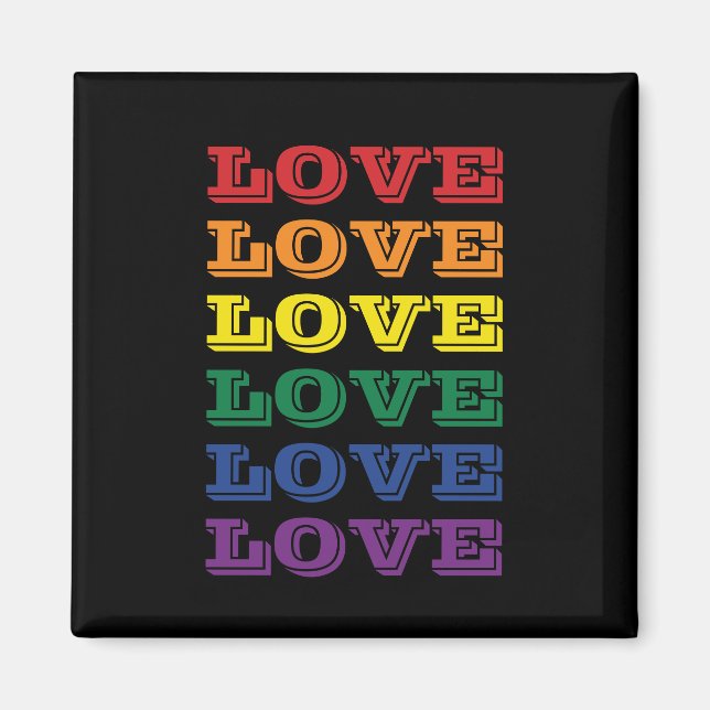 Aimant LGBTQ Gay pride Love Personnalisable Texte Répété (Devant)