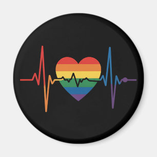 Aimant LGBTQ Heartbeats Heartbeats Pride Gay Lesbian Tran