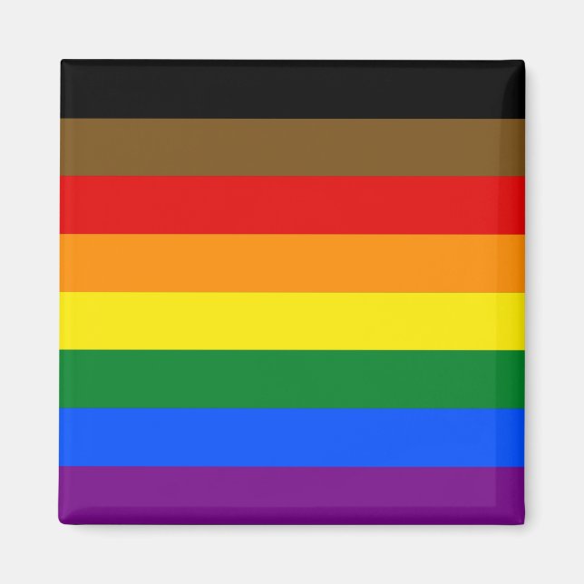 AIMANT LGBTQIA PRIDE NOIR & BROWN RAINBOW (Devant)