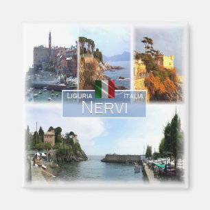 Aimant LGR042 NERVI, Mosaïque, Ligurie, Italie, Frigo