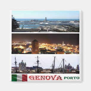 Aimant LGR146 GENOA Mosaic, Port, Italie, Réfrigérateur