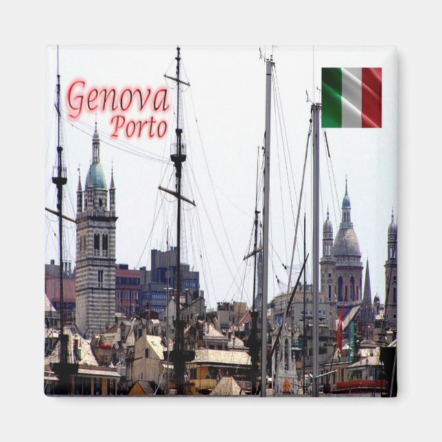 Aimant LGR162 GENOA, Port, Ligurie, Italie, Frigo (Devant)