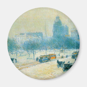 Aimant L'hiver à Union Square par Frederick Childe Hassam