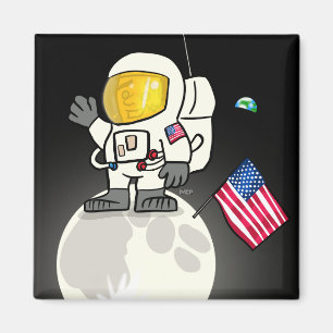 Aimant L'Homme sur le mouillage de la lune