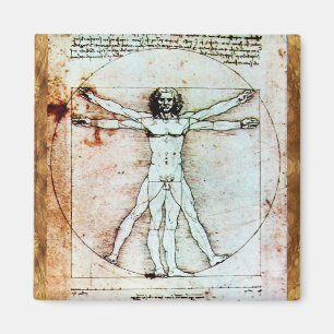 Aimant L'HOMME VITRUVIEN - Parchemin antique